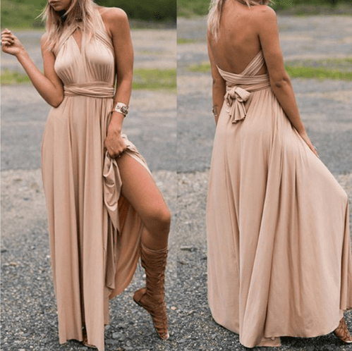 Women Bandage Convertible Boho Maxi Dress - MRSLM