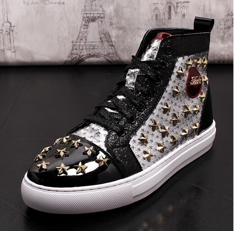 High-top punk studded casual shoes, view 8 - MRSLM