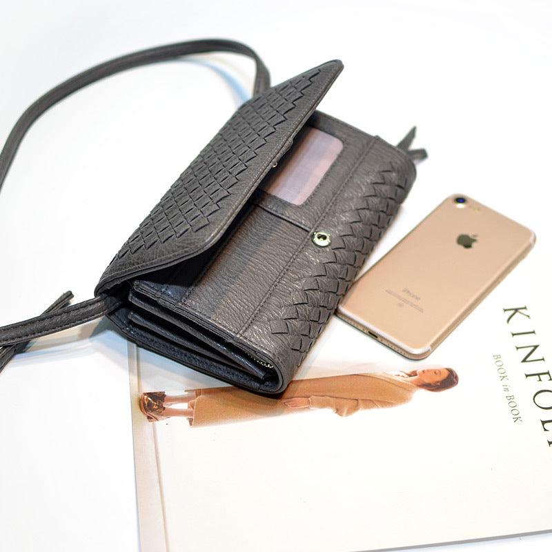 handmade woven long wallet bag for women, view 4 - MRSLM