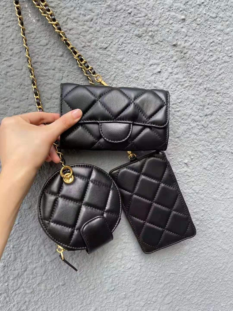 cowhide diamond chain square bag - MRSLM