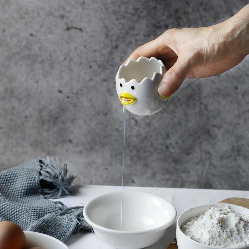 Cute Chicken Ceramic Egg White Separator Kitchen Accessories Practical - MRSLM