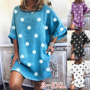 round neck loose printed dress - MRSLM