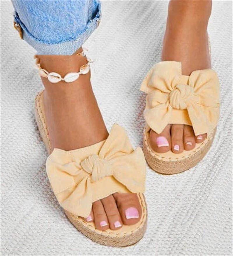 Women's bowknot flat slippers, view 2 - MRSLM