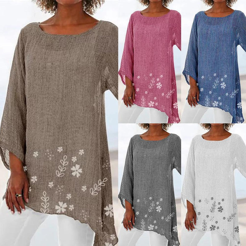 Women's small floral print long sleeve top - MRSLM