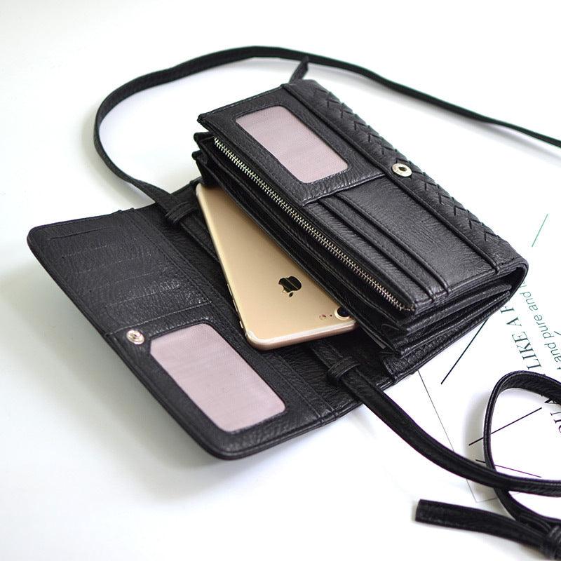 handmade woven long wallet bag for women, view 3 - MRSLM