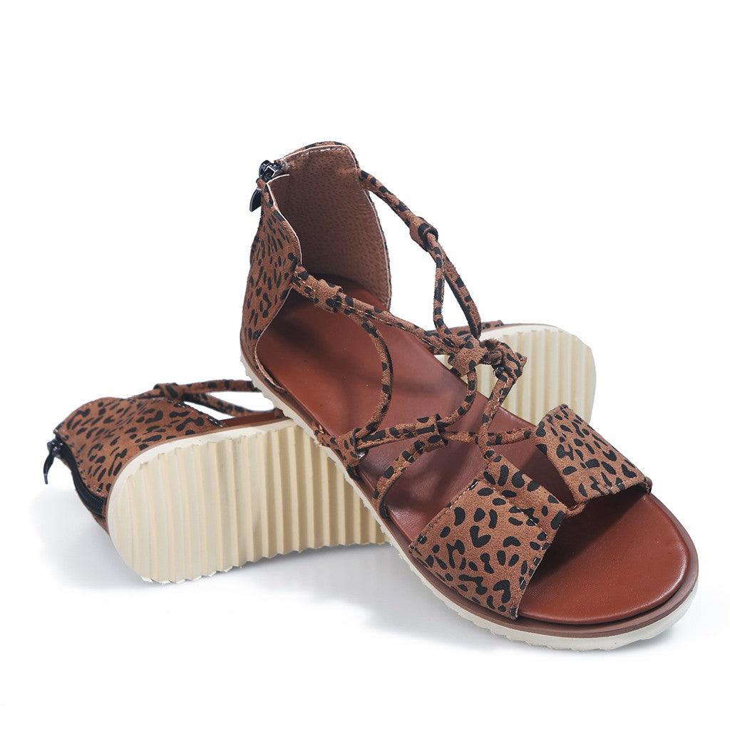 Leopard Print Non-slip Flat Sandals