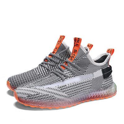 rainbow sole knit mesh running shoes, view 6 - MRSLM