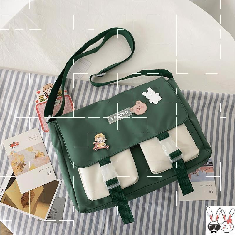 Simple Japanese and Korean Canvas Messenger Shoulder Bag