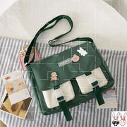 color-contrast messenger shoulder bag, view 8 - MRSLM
