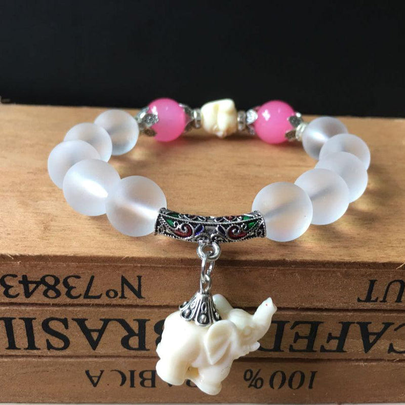 crystal elephant charm bracelet, view 11 - MRSLM