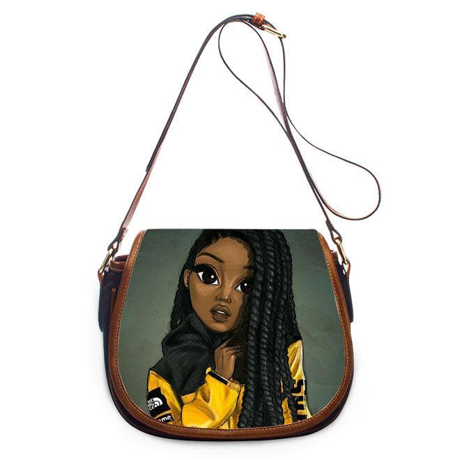 printed PU shell messenger bag, view 17 - MRSLM