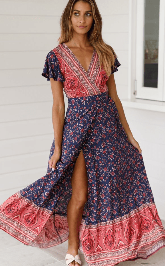 Printed high-waist velvet dress, view 5 - MRSLM