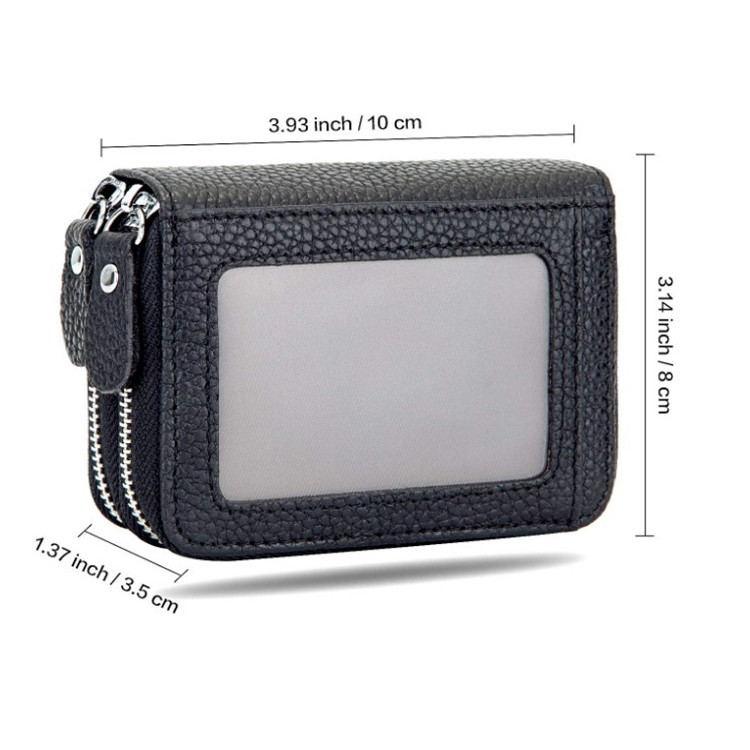 Women's leather double zipper wallet, view 5 - MRSLM