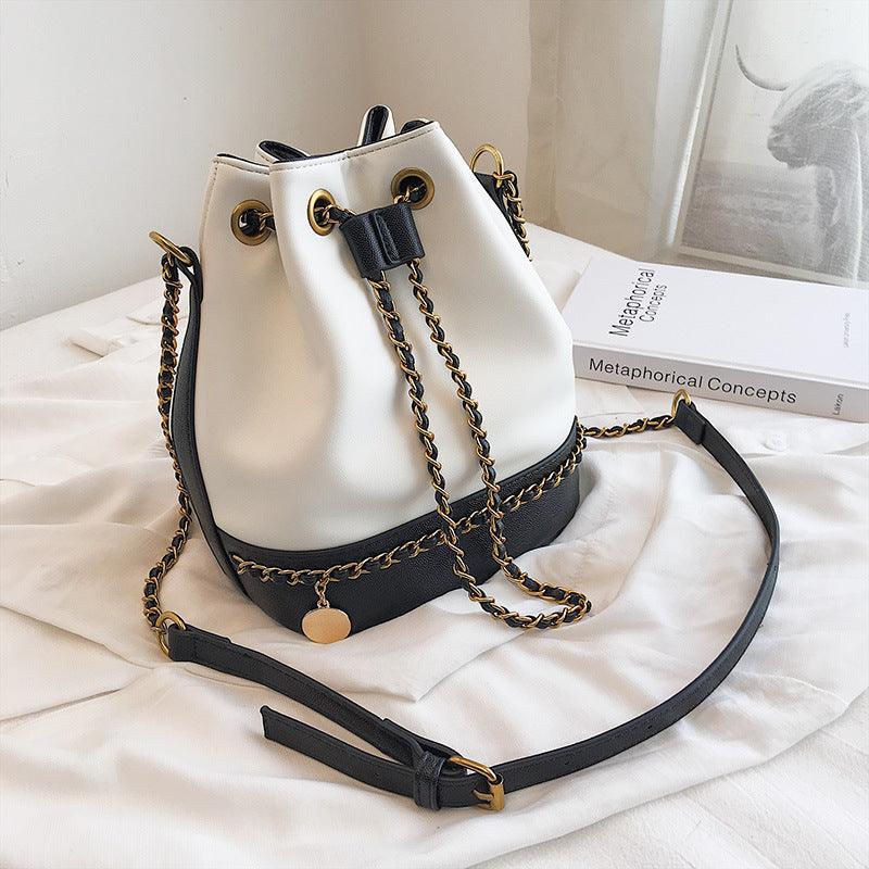 woven chain bucket handbag, view 13 - MRSLM