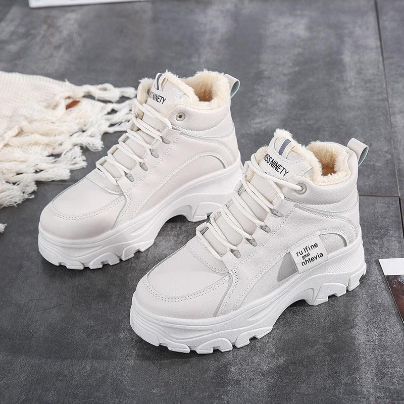 thick-soled plus velvet lace-up shoes, view 2 - MRSLM