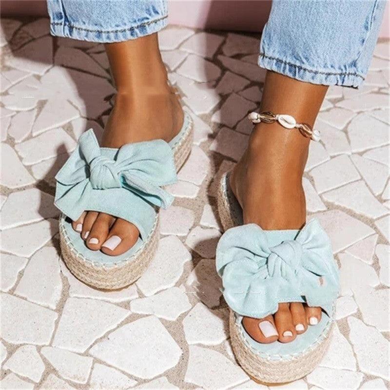 Women's bowknot flat slippers, view 5 - MRSLM