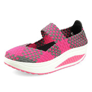 women's casual mid heel stretch weave shoes - MRSLM