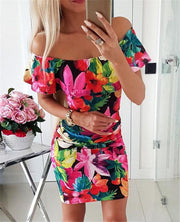 Printed bag hip dress, view 2 - MRSLM