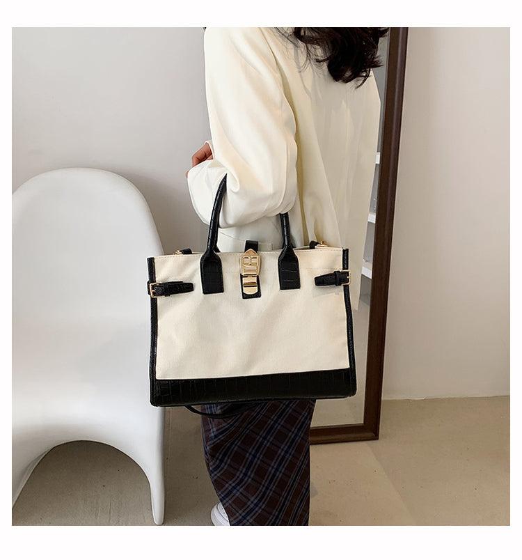 large canvas shoulder tote bag, view 2 - MRSLM