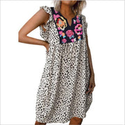 leopard print shirt dress, view 5 - MRSLM