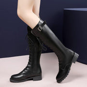 long tube lace round toe boots, view 2 - MRSLM