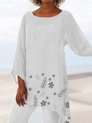 Women's small floral print long sleeve top, view 6 - MRSLM