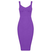 bodycon v-neck evening dress, view 10 - MRSLM