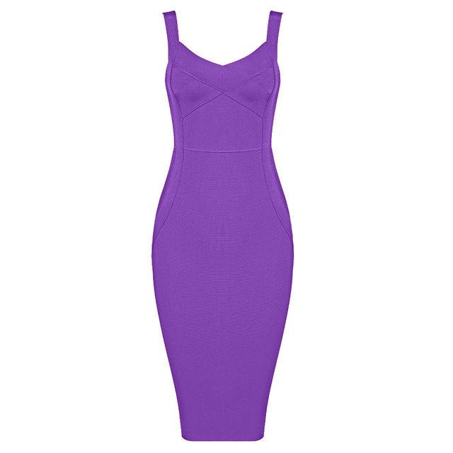 bodycon v-neck evening dress, view 10 - MRSLM