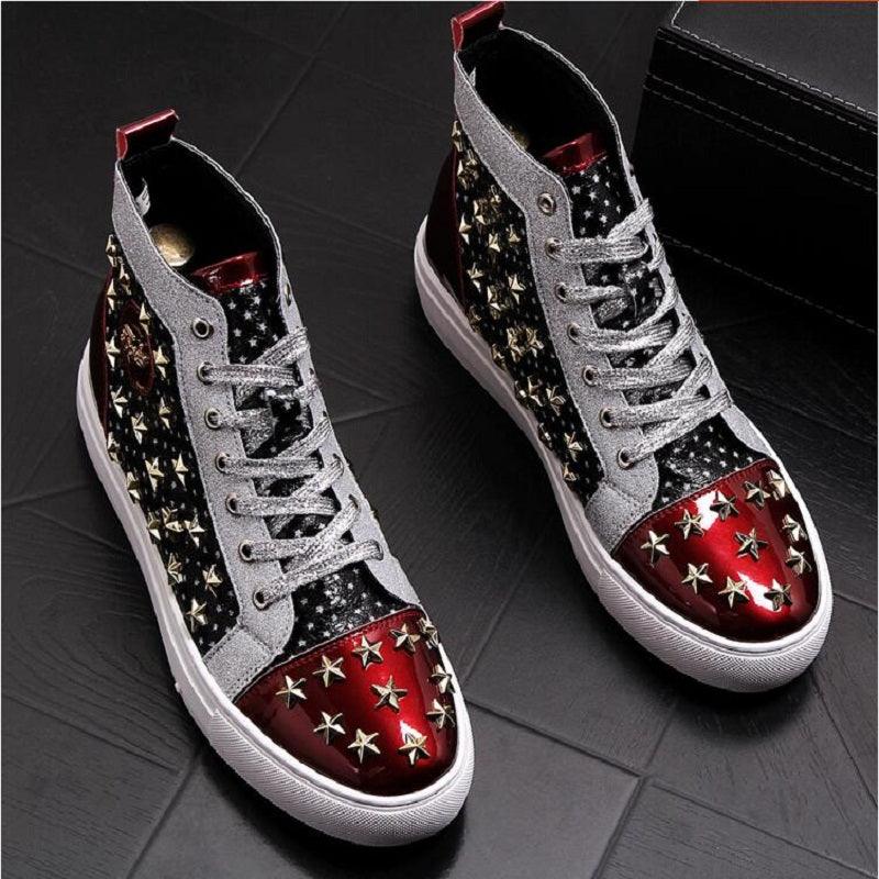 High-top punk studded casual shoes, view 4 - MRSLM