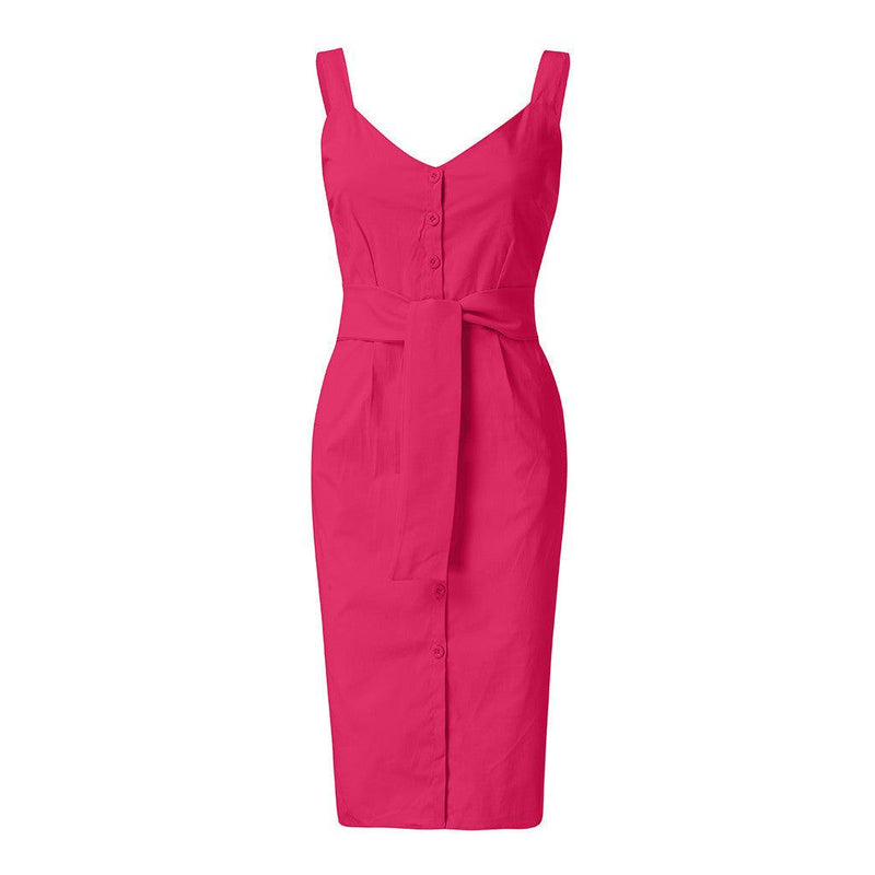 sleeveless slim dress, view 2 - MRSLM