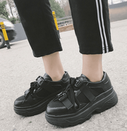 Women's breathable white platform running shoes - MRSLM