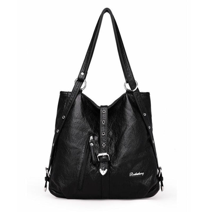 Washed Soft Leather Women's Large-capacity Handbag - MRSLM