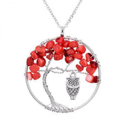 agate tree of life pendant necklace, view 5 - MRSLM