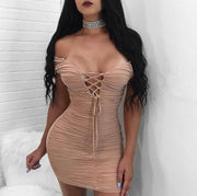 deep v lace dress - MRSLM
