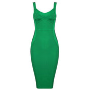 bodycon v-neck evening dress, view 5 - MRSLM