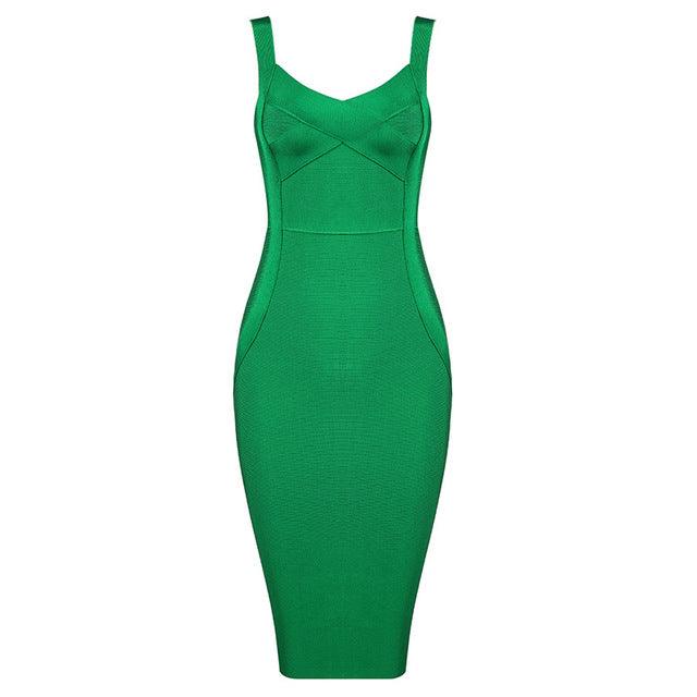 bodycon v-neck evening dress, view 5 - MRSLM