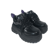 Women's black thick bottom platform shoes, view 2 - MRSLM