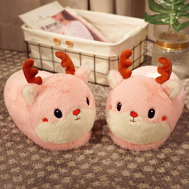Cute plush home slippers, view 4 - MRSLM