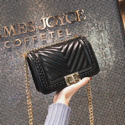 Ladies chain lock small square bag, view 9 - MRSLM