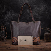retro lychee leather shoulder bag, view 3 - MRSLM