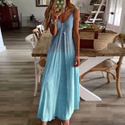 Slim long flower suspender dress, view 6 - MRSLM