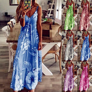 Slim long flower suspender dress - MRSLM