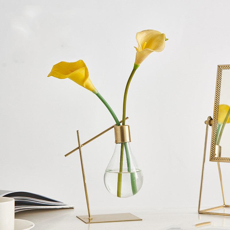 Wrought iron glass hydroponic vase - MRSLM