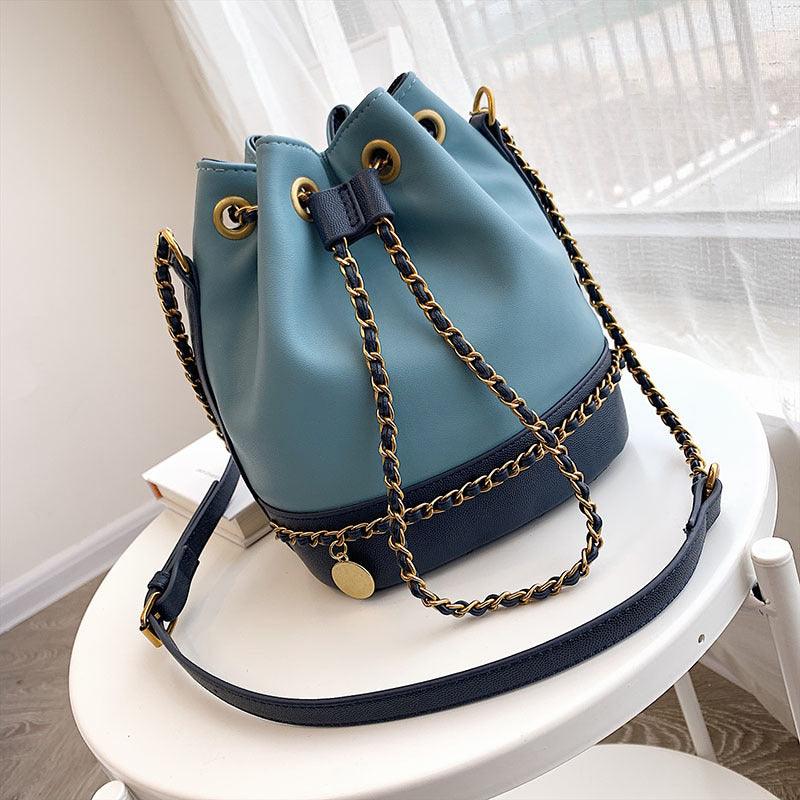 woven chain bucket handbag, view 11 - MRSLM
