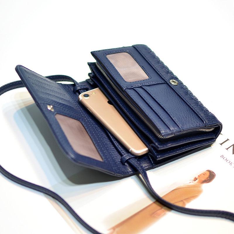 handmade woven long wallet bag for women, view 6 - MRSLM
