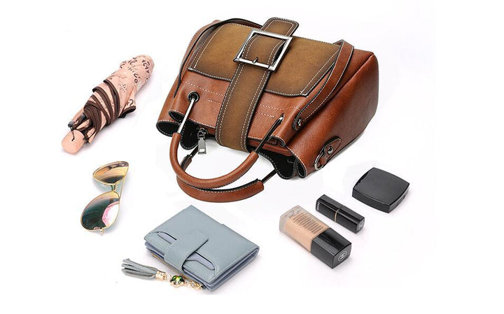 Women Handbag Ladies Soft Pu Leather Bag Pin Type - MRSLM