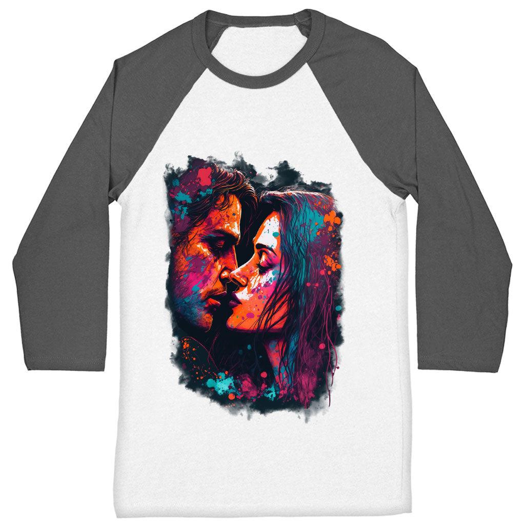 Paint Baseball T-Shirt - Kiss Art T-Shirt - Colorful Baseball Tee - MRSLM