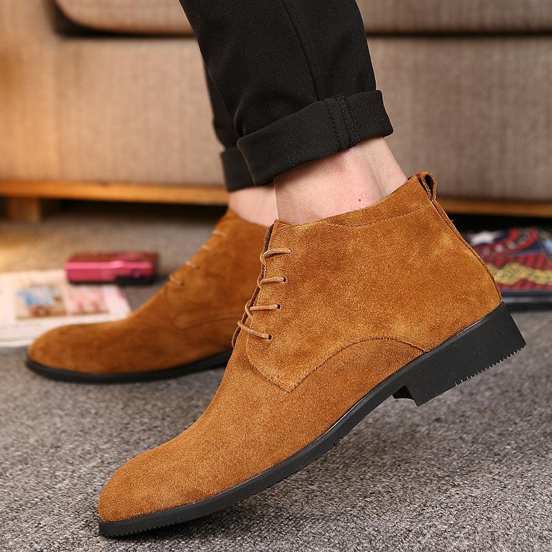 Men's Mid-top Lace-up Pointed Casual Shoes - MRSLM