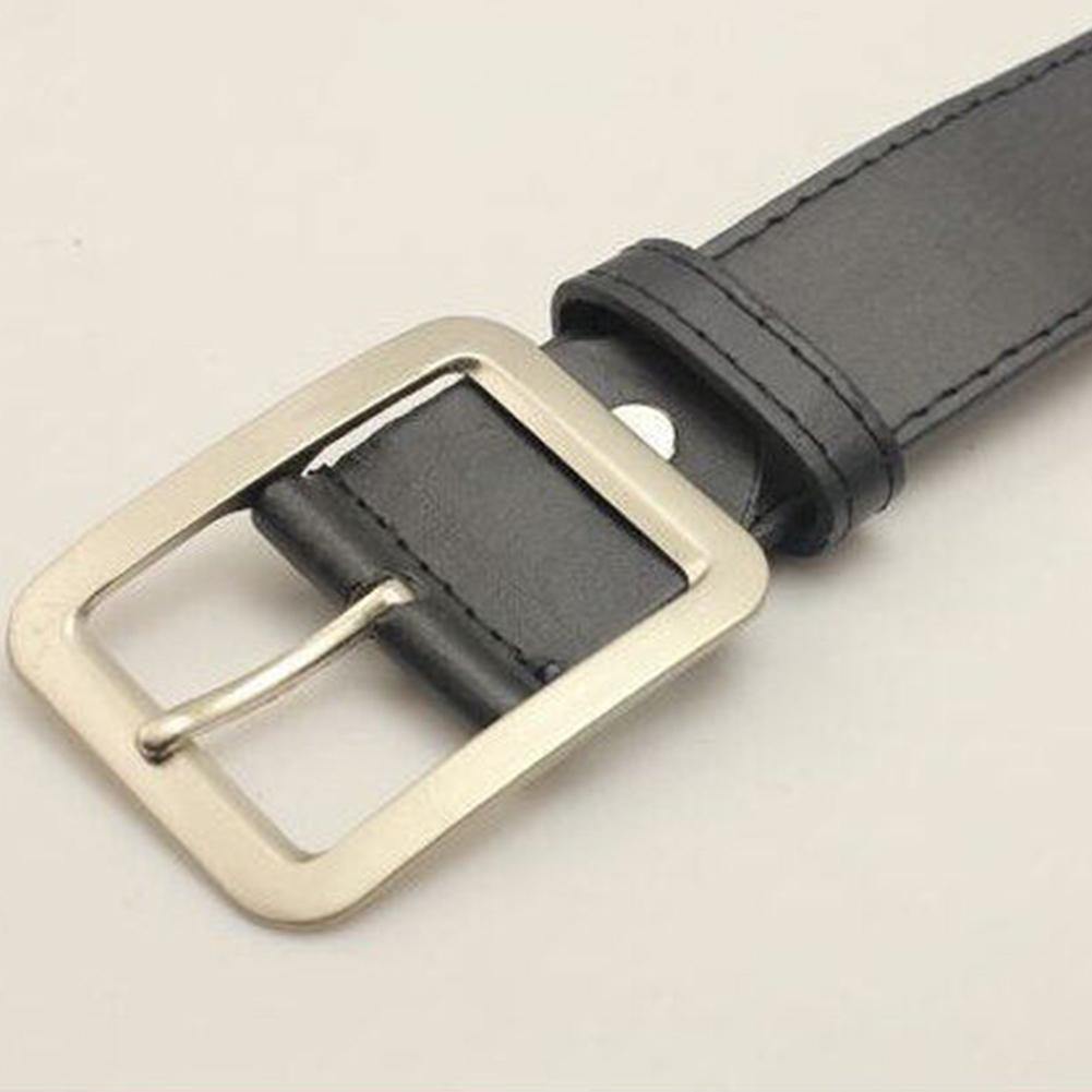 43 Inches Men Women Casual Faux Leather Belts Alloy Square Buckle Waist Strap - MRSLM