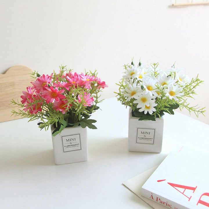 1Pc Artificial Flower Ceramic Pot Bonsai Stage Garden Wedding Home Party Decor - MRSLM